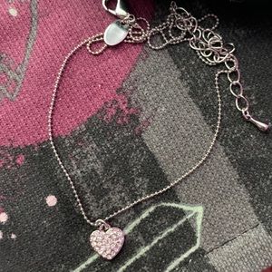 cute dainty heart diamond necklace vintage y2k